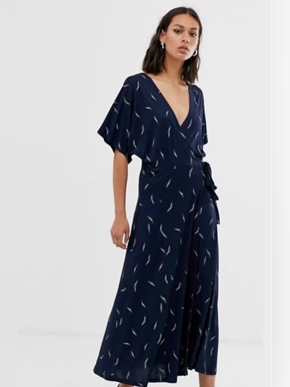 Whistles Wrap Jersey Tie Dress